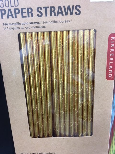 Gold party straws